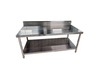 不锈钢双层带背靠工作台